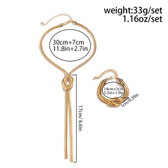 Elegant Gold-Tone Y-Knot Tassel Necklace New - Picture 4 of 4